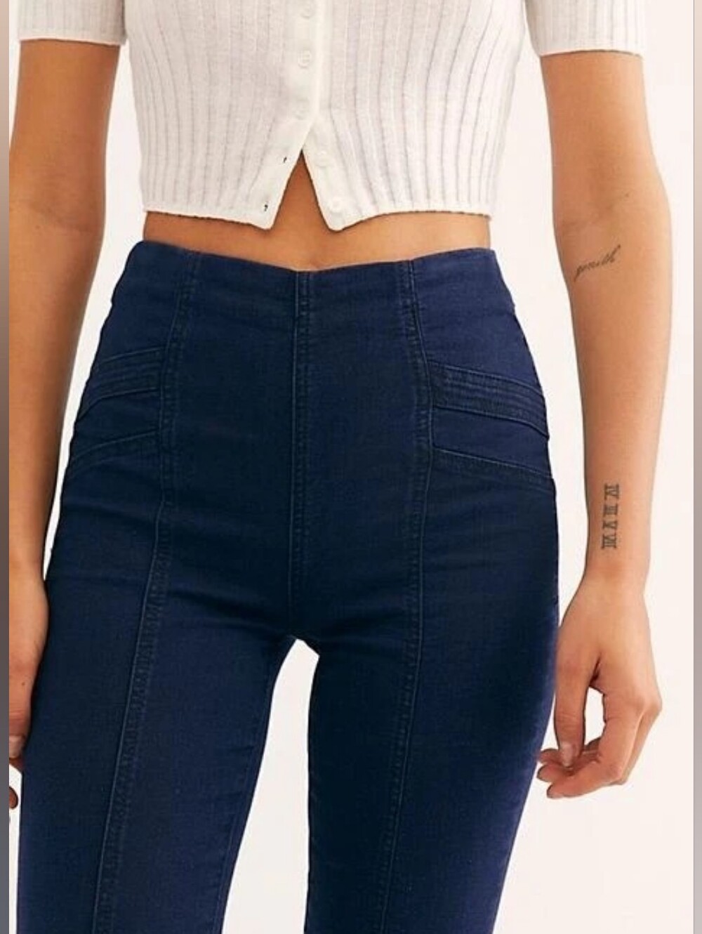 We The Free Feel Alright Jeans Slim Skinny Size 26 Stretch Denim High Rise Moto
